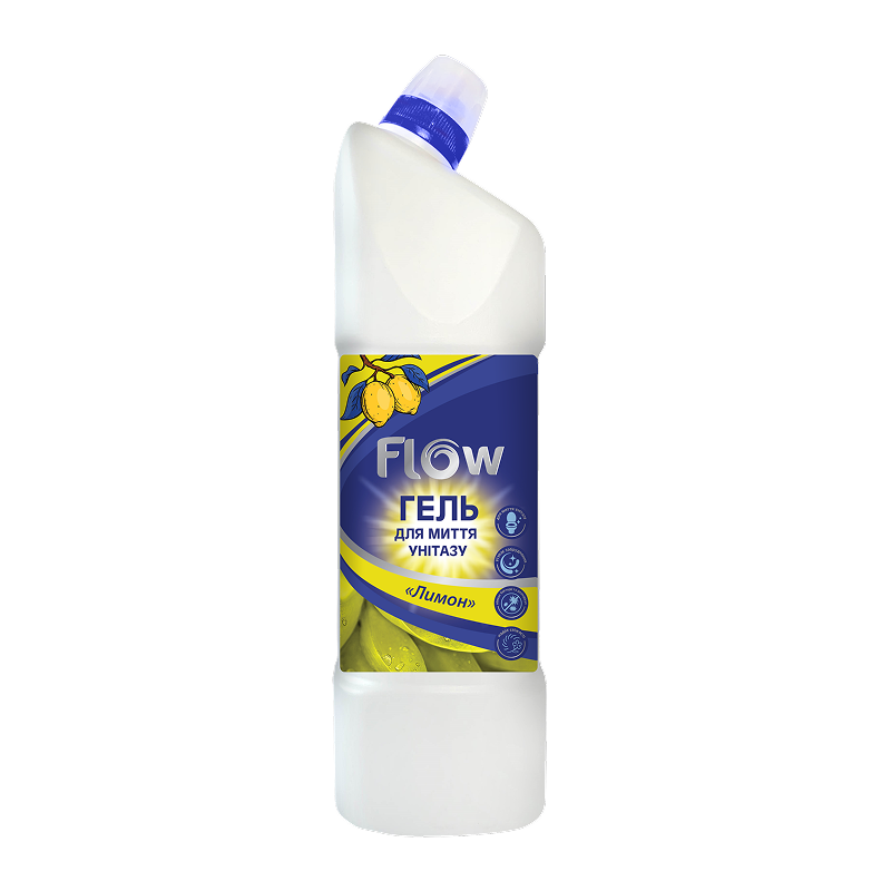 Гель для миття та чищення унітазу універсальний Лимон ТМ "Flow" 1 л